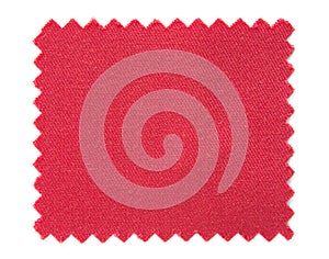 Red fabric swatch samples isolated on white