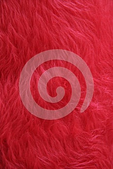 Red fake fur