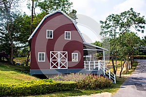 Red farm shed