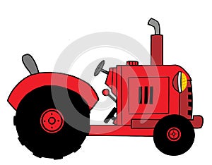 Red farm tractor