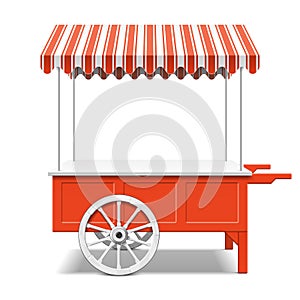 Red farmers market cart