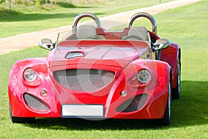 Red fast cabriolet car