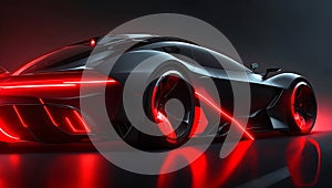 Red fast sports car futuristic sports car concept Ai Generated