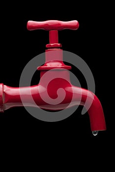 Red faucet
