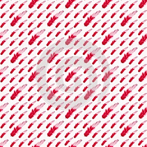 Red feather seamless pattern on white background