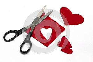 Red Felt Heart Cut-Outs - Crafts