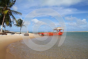 Red ferry boat - Sibauma - Barra do Cunhau photo