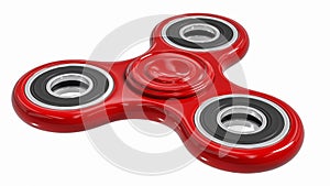 Red fidget finger spinner stress, anxiety relief toy