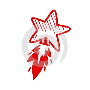 Red Fiery Shooting Star Icon