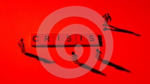 Red figures at CRISIS word