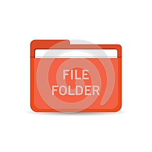 Red file folder icon document symbol isolated vector illustration