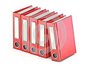 Red file ring binders 3D