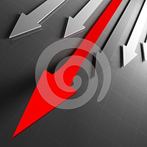 Red financial arrows