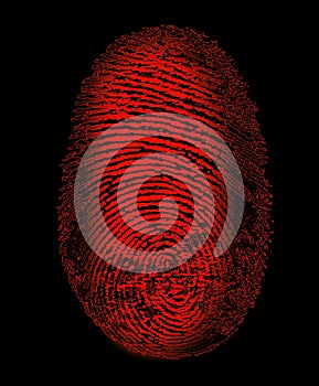 Red Fingerprint Identity Biometrics Security