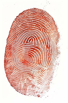 A red fingerprint is shown on a white background