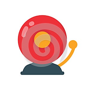 Red fire alarm bell icon. An electric bell sounds to alert you in the event of a fire
