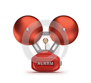 Red fire alarm bell ringer