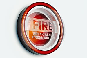 Red fire alarm button