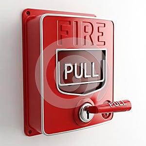 Red Fire Alarm Pull Station with Key Lock and Pull Handle emergency safety