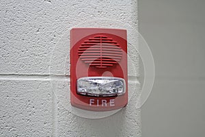 Red Fire Alarm with Strobe