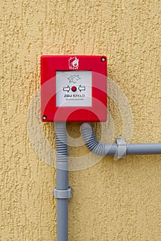 Red fire alarm switch