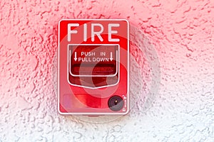 Red fire alarm switch