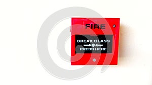 Red Fire Alarms on white background
