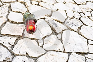 Red fire emergency alarm bulb