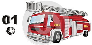 Fire truck and numbers