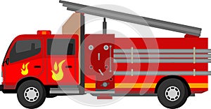 Red Fire Engine Truck Vector