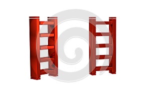 Red Fire escape icon isolated on transparent background. Pompier ladder. Fireman scaling ladder with a pole. photo