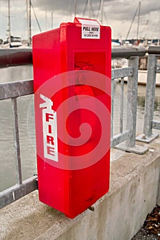 Red fire extinguisher