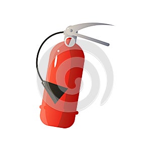 Red fire extinguisher flat icon isolated on white background