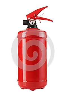 Red fire extinguisher, isolated on white