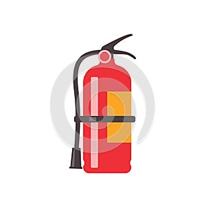 red fire extinguisher for suppressing fire in buildings