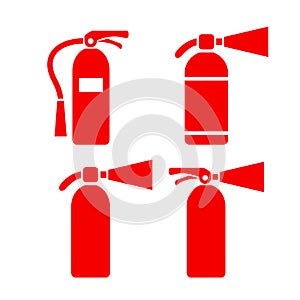 Red fire extinguisher vector icon