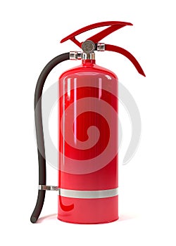 Red Fire Extinguisher on a white background