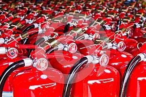 Red fire extinguishers