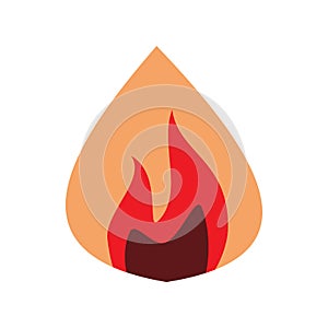 Red fire flame color shape logo design