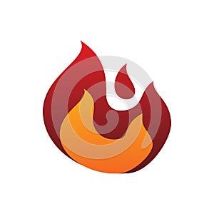 Red fire flame motion color shape logo design