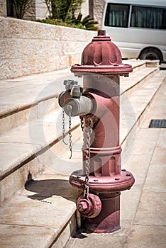 Red fire hydrant