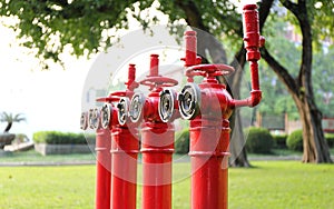 Red fire hydrant