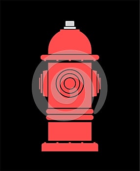 Red fire hydrant flat draw