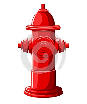 Red fire hydrant in flat style isolated on white background website page and mobile app design