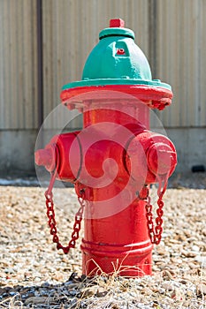 Red fire hydrant with green top