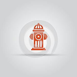 Red fire hydrant isolated vector colored icon