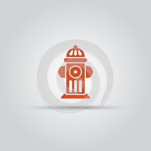 Red fire hydrant isolated vector colored icon photo