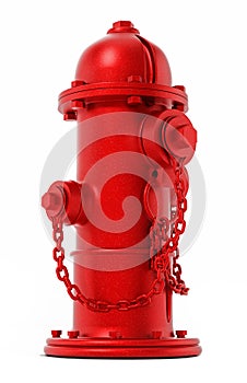 Red fire hydrant isolated on white background. 3D illustration