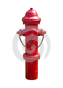 Red fire hydrant isolated on white background. Clipping path include in this image