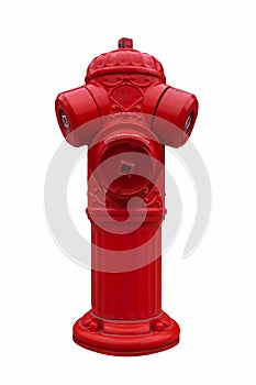 Red fire hydrant isolated on white